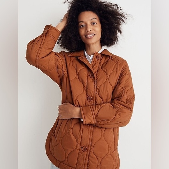 Madewell Jackets & Blazers - Madewell Airpuff Shirt Jacket in Orange Brown